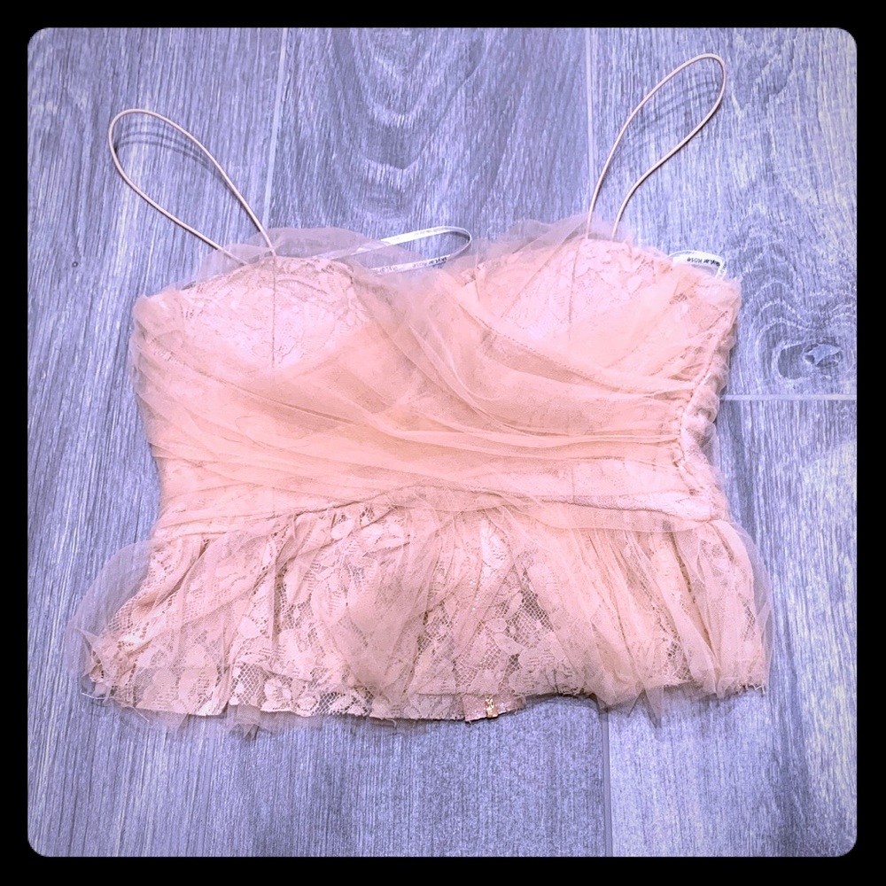 NWT SkYlar Rose nude/blush corset tank - SMALL